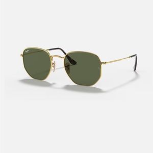 Ray-Ban Hexagonal flat lens RB 3548-N Gold frame Green lenses